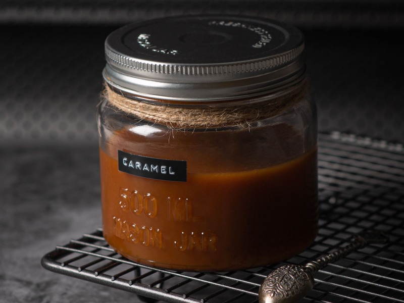 caramel sauce in a jar