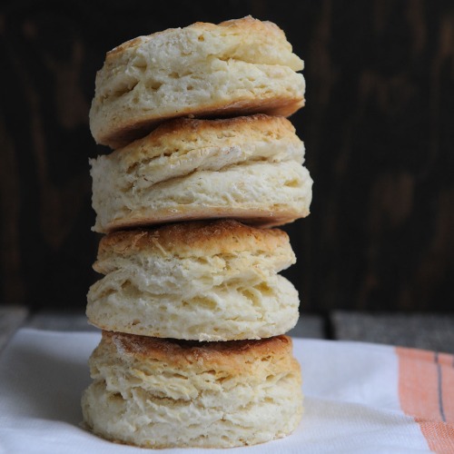 fluffy stacked biscuits
