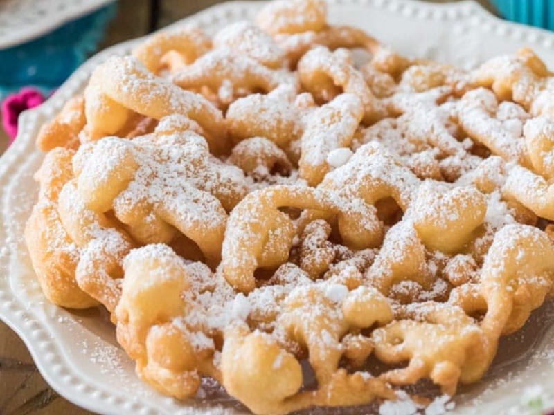 funnel cake with powder sugar