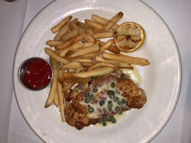 Catch 35 restaurant breaded chicken with French fries