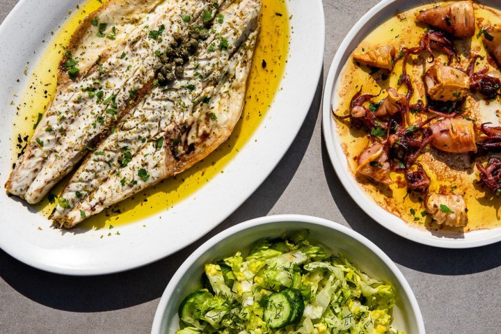 Andros Taverna in Chicago featuring fish and veggies