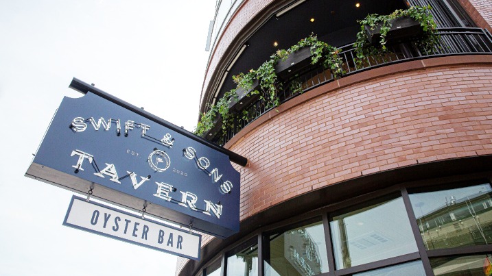 Swift & Sons Tavern oyster bar exterior in Chicago