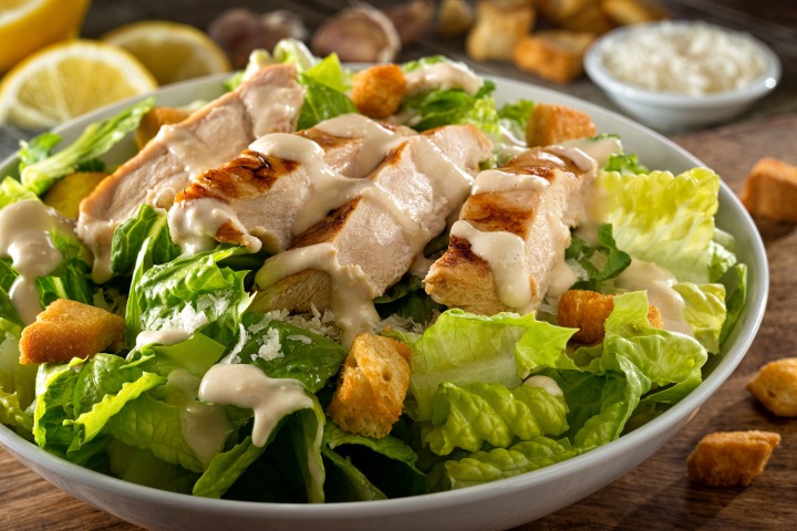 Chicken Salad on a bowl with lettuce