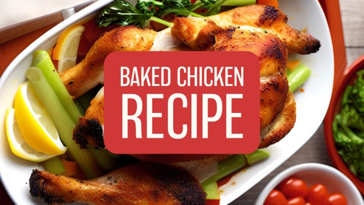 Baked Chicken recipe featuring a full sized poultry