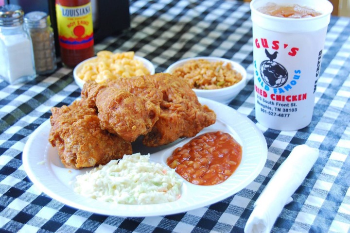 gus world famous fried chicken with beans