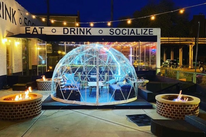 Barcocina Lakeview igloo dining in Chicago