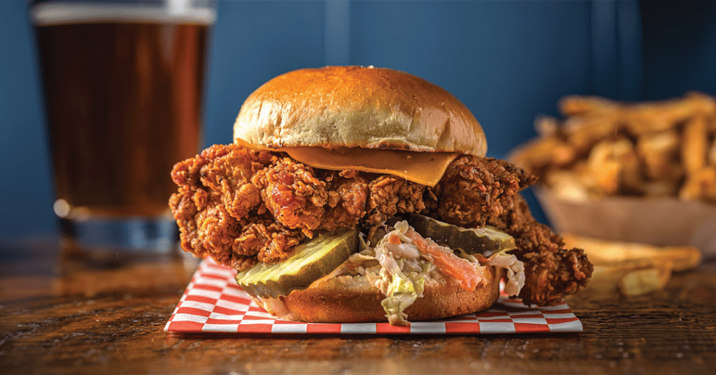 Chicken sandwich from Lucy's in Uptown Chicago