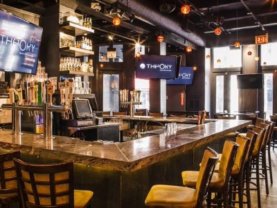 Theory chicago restaurant bar with TVs for game day