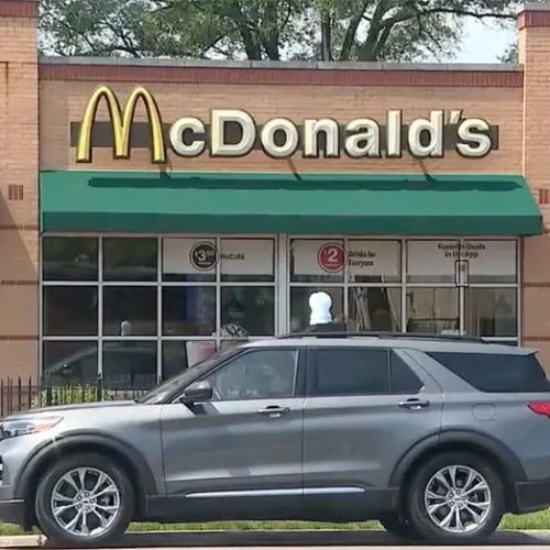 Mcdonald's assault man carrying a hatch like weapon