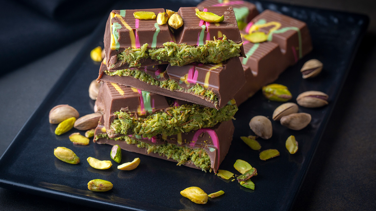 Dubai Chocolate with colorful accents