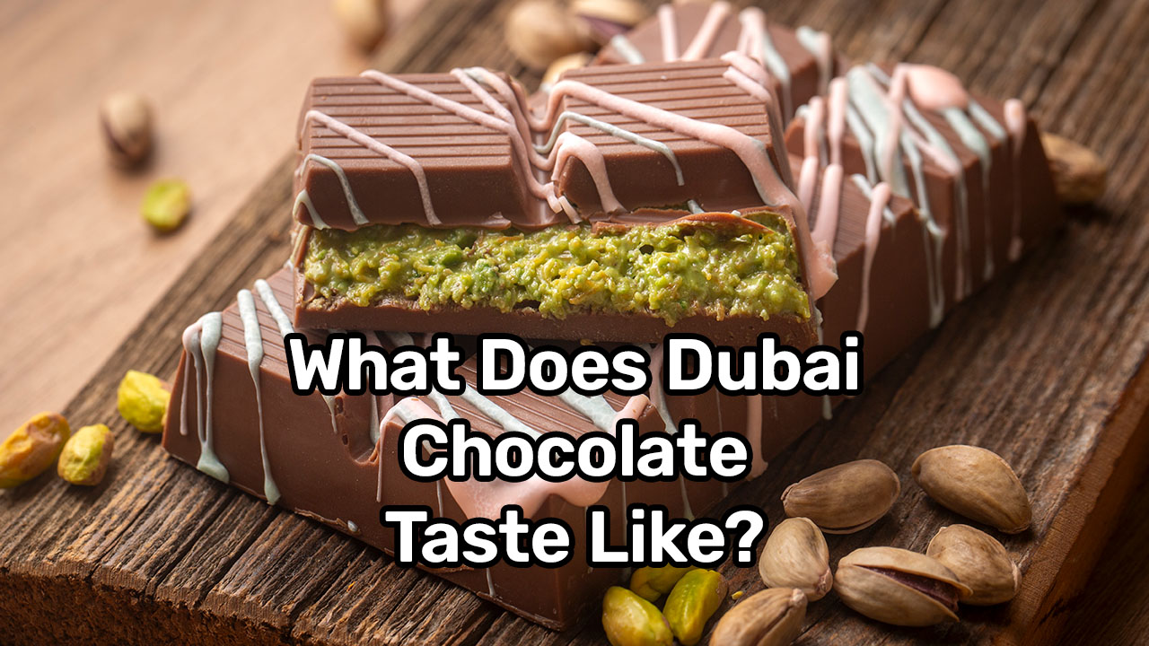 dubai chocolate on a wood board